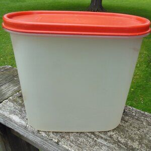 Modular Mates Tupperware medium storage box with lid frosted bottom orange lid